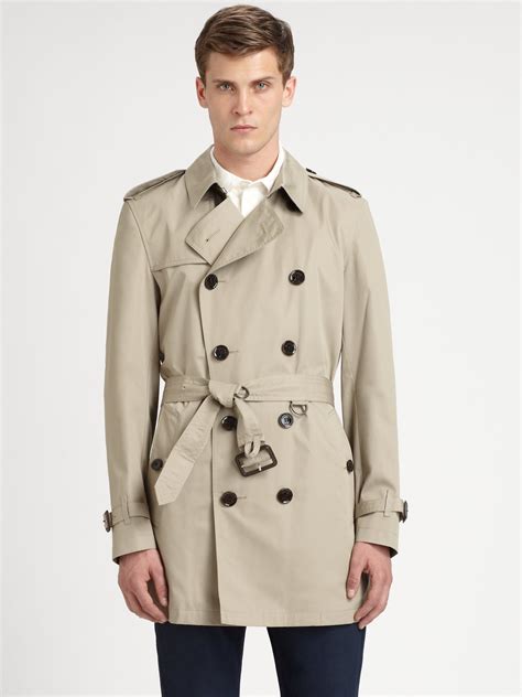 burberry brit double breasted trench men'|black Burberry trench coat.